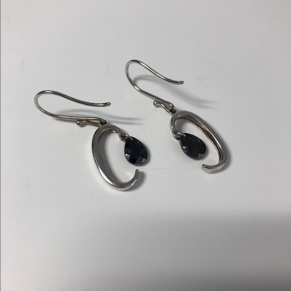 Sterling Silver and Onyx Earrings